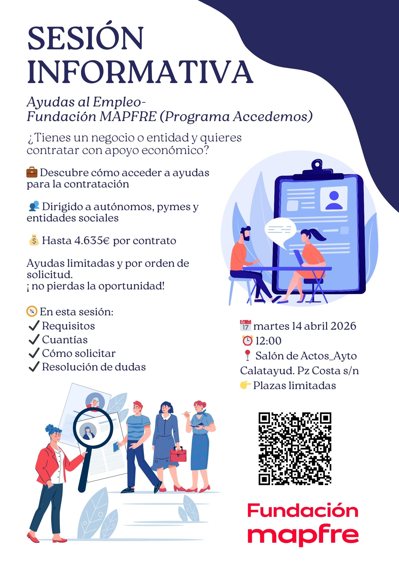 SESIÓN INFORMATIVA: Ayudas al Empleo Fundación MAPFRE – Programa ACCEDEMOS 2026