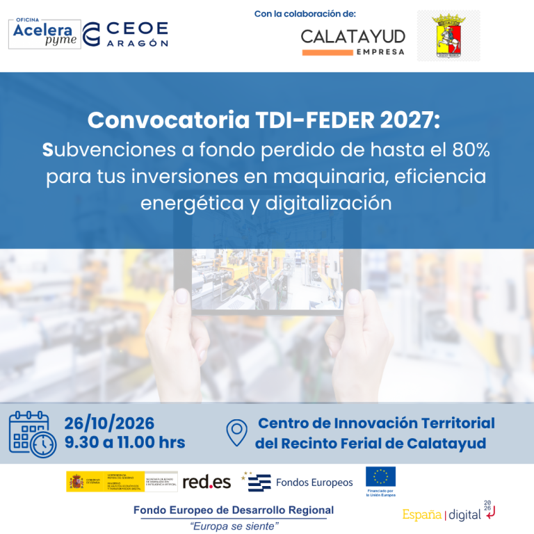 Sesión informativa convocatoria TDI-FEDER 2027